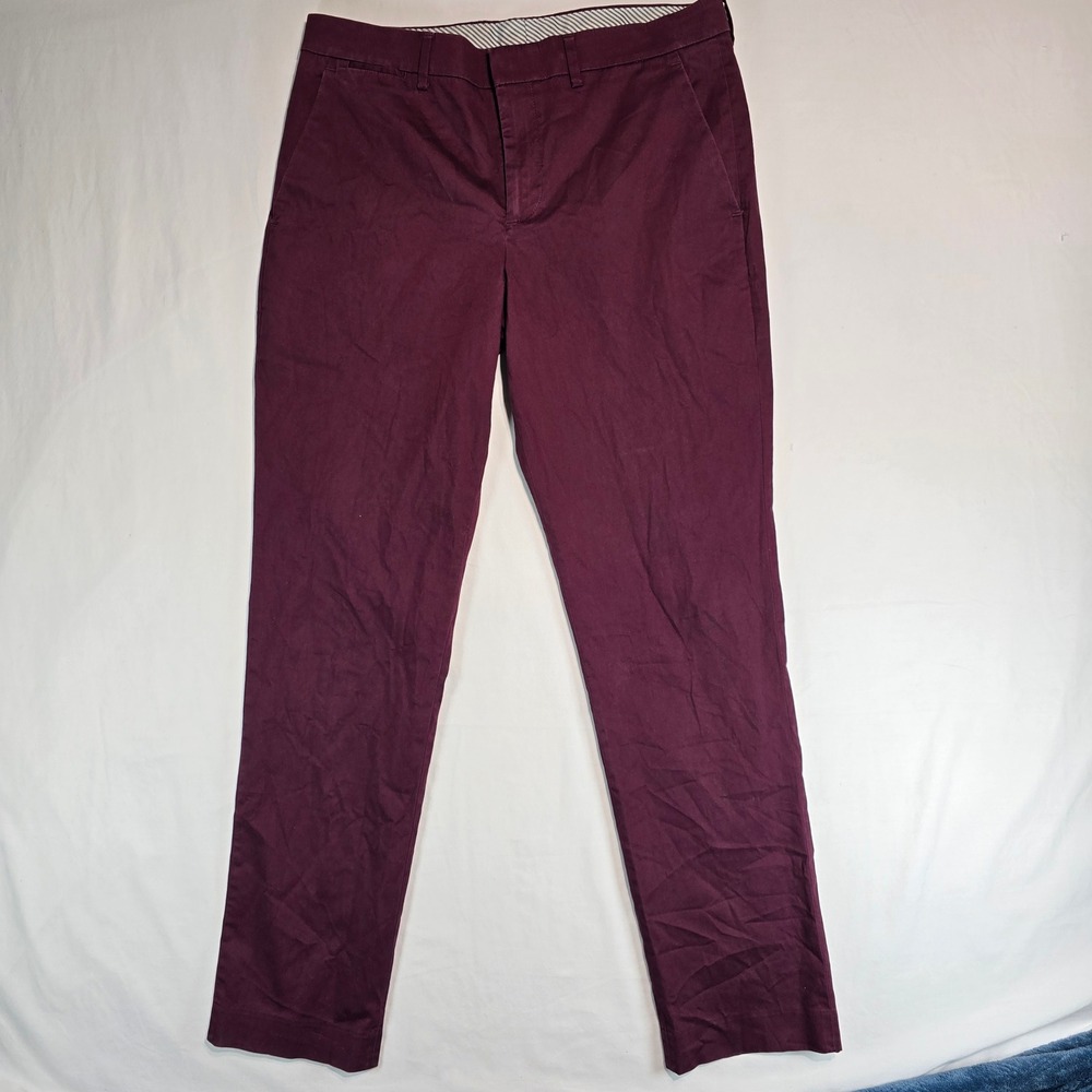 Express Mens Slim Stretch+ Easy Care Chino Pants Burgundy Maroon 31x32 504690